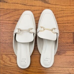 Target Cream Mules with Gold Accent